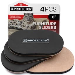 X-Protector Felt Furniture Sliders for hardwood floors, 4 pack, 6 x 3.5 in